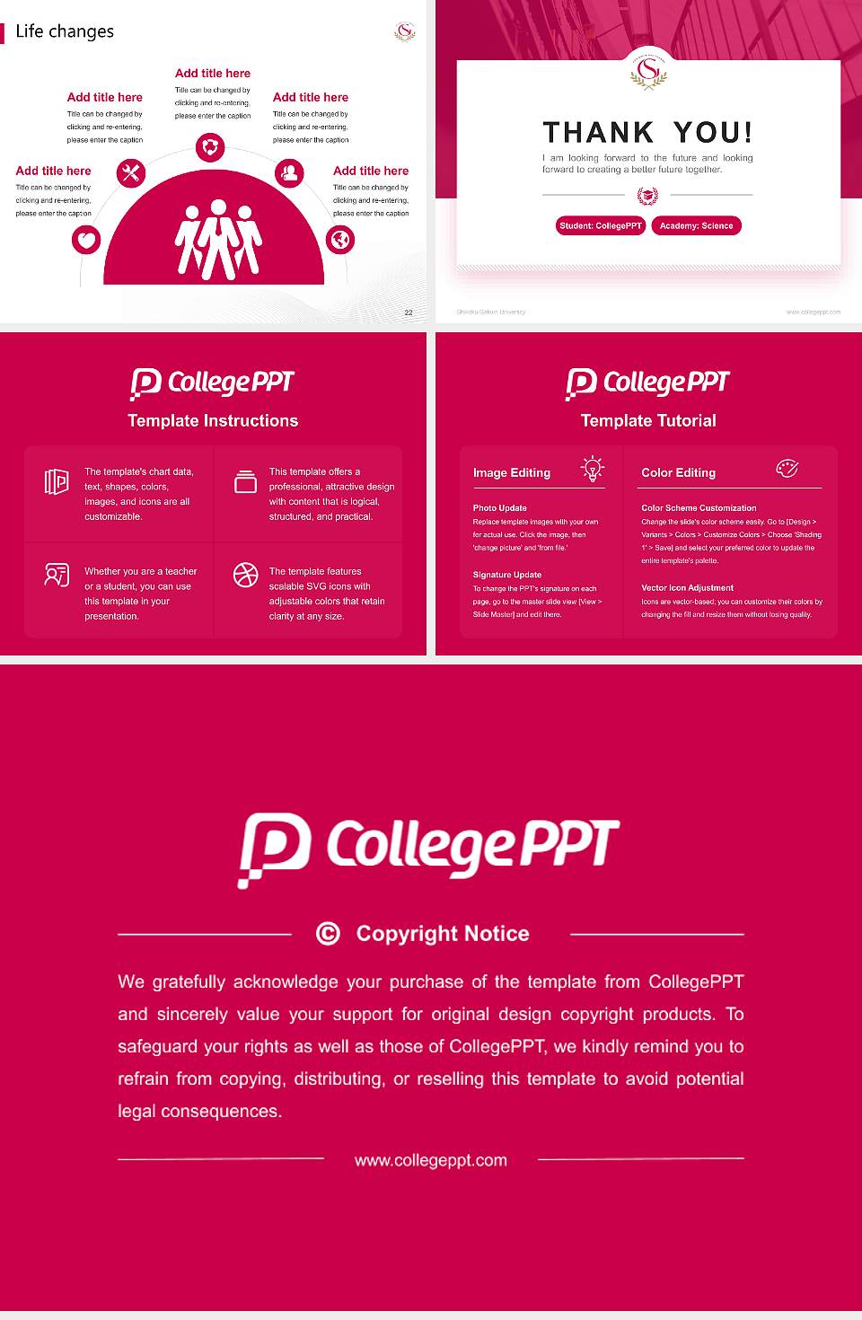 Shikoku Gakuin University National Scholarship Defense PPT Template4:3 ratio PPT effect preview image4
