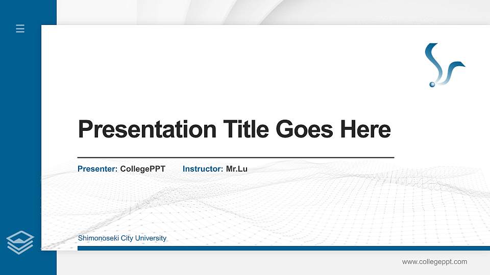 Shimonoseki City University Thesis Proposal/Graduation Defense PPT Template16:9 ratio PPT effect preview image