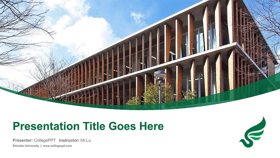 Shinshu University Course/Courseware Creation PPT Template16:9 ratio PPT effect preview image