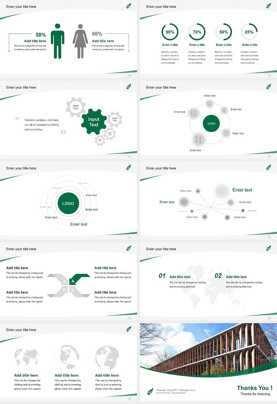 Shinshu University Course/Courseware Creation PPT Template16:9 ratio PPT effect preview image4