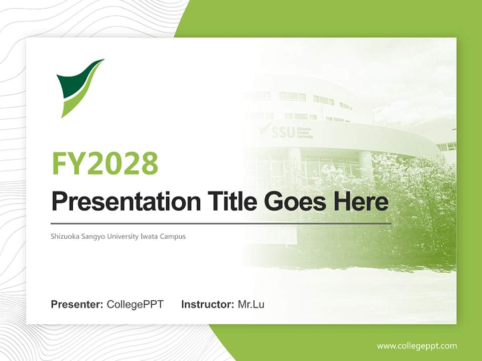 Shizuoka Sangyo University Iwata Campus Academic Presentation/Research Findings Report PPT Template4:3 ratio PPT effect preview image5