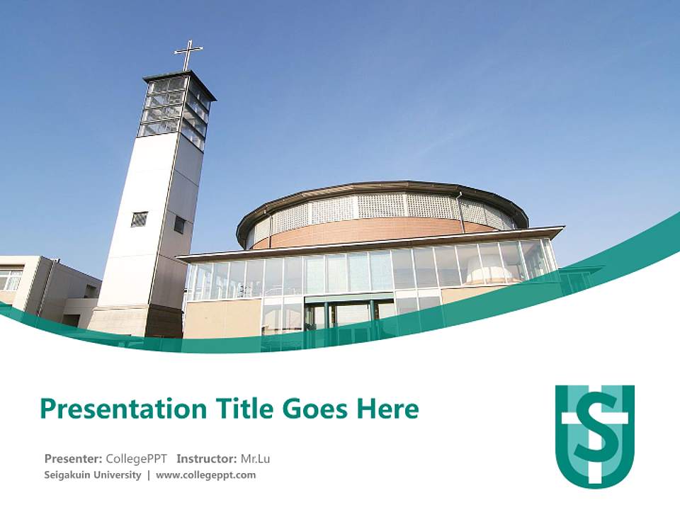 Seigakuin University Course/Courseware Creation PPT Template4:3 ratio PPT effect preview image5