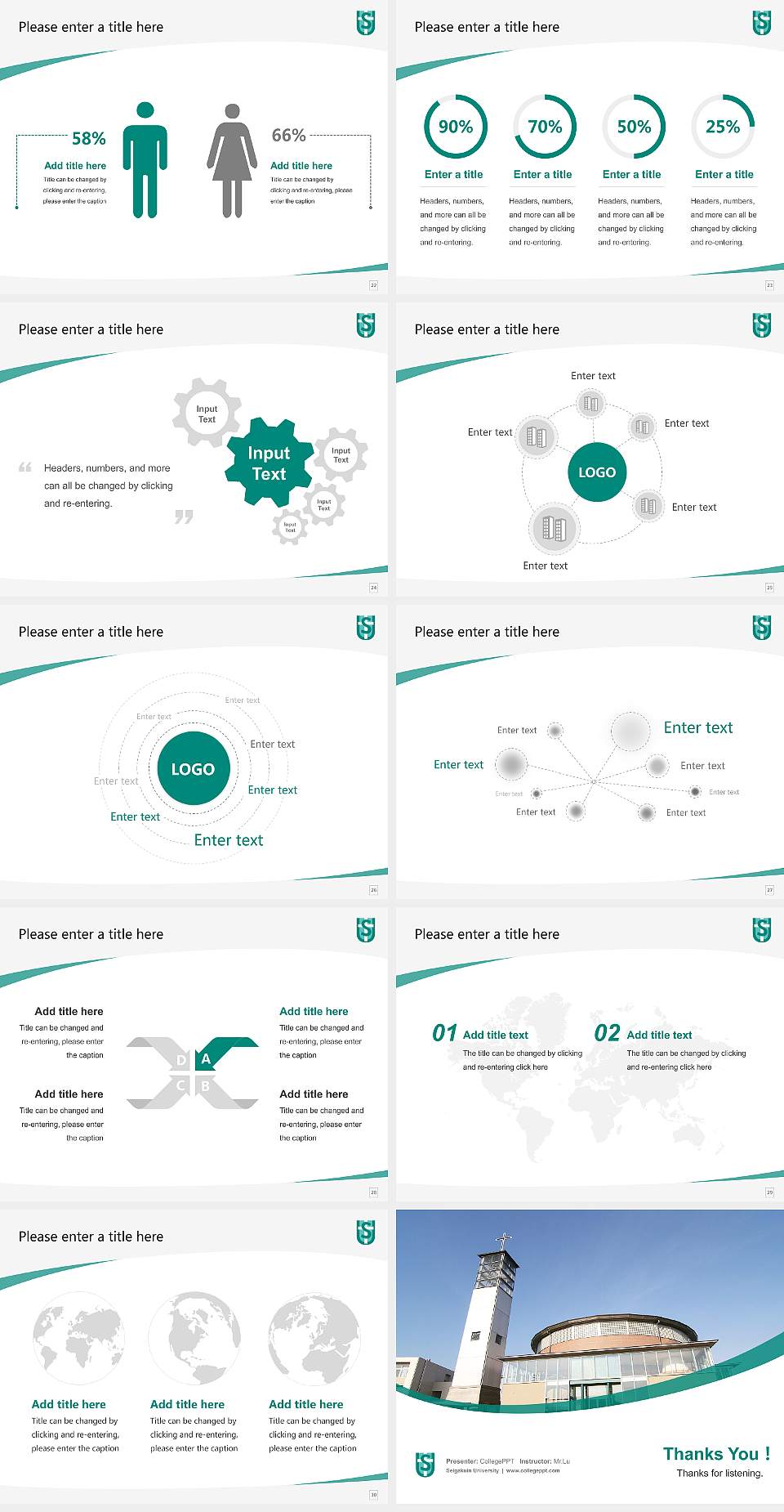 Seigakuin University Course/Courseware Creation PPT Template4:3 ratio PPT effect preview image4