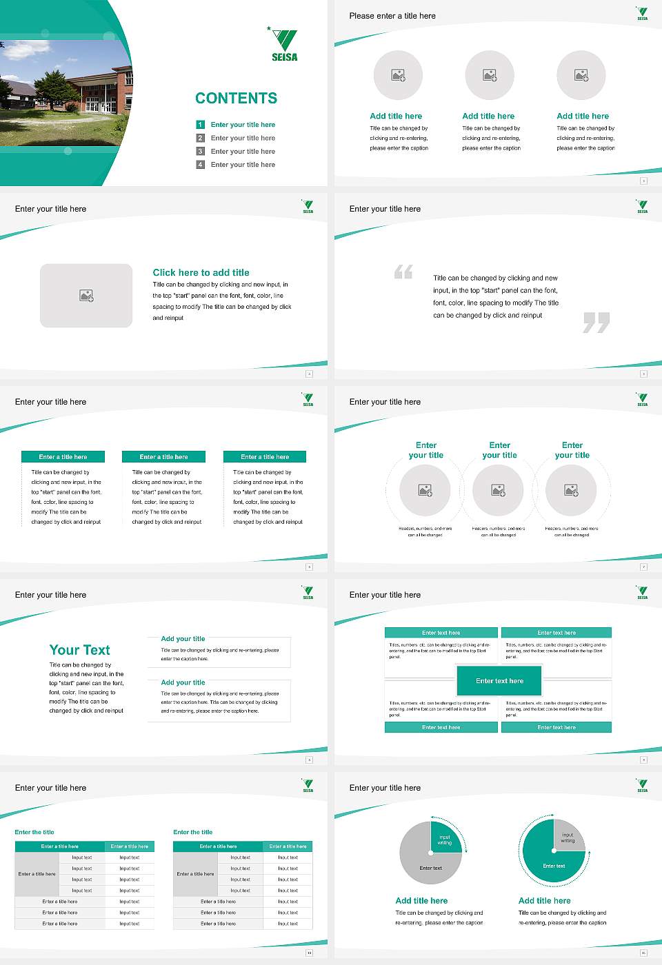 Seisa University Course/Courseware Creation PPT Template16:9 ratio PPT effect preview image2