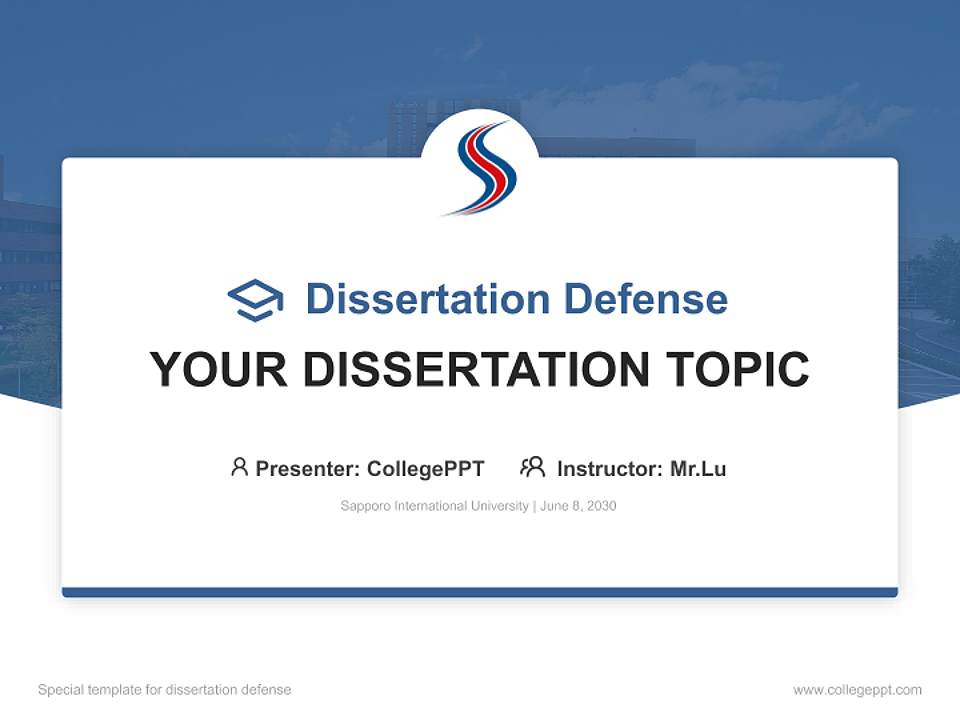 Sapporo International University Graduation Thesis Defense PPT Template4:3 ratio PPT effect preview image7