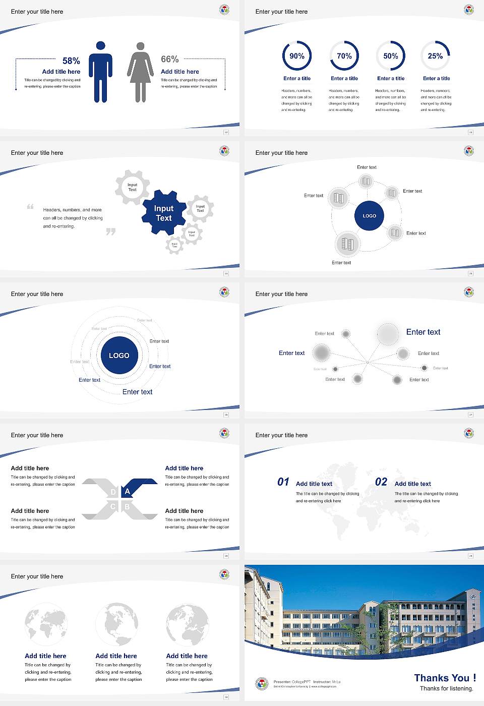 Seirei Christopher University Course/Courseware Creation PPT Template16:9 ratio PPT effect preview image4