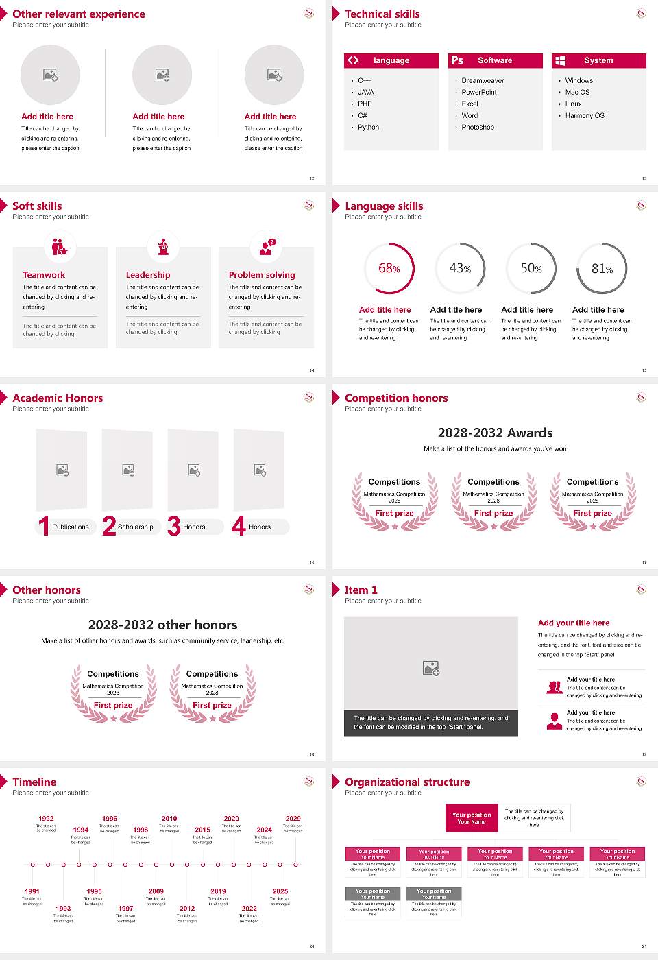 Shikoku Gakuin University Resume PPT Template16:9 ratio PPT effect preview image3