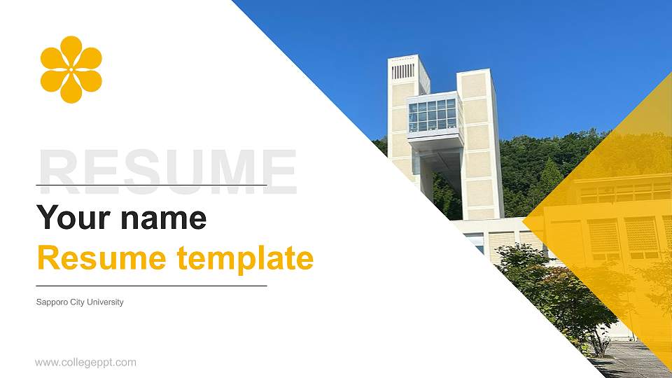 Sapporo City University Resume PPT Template16:9 ratio PPT effect preview image