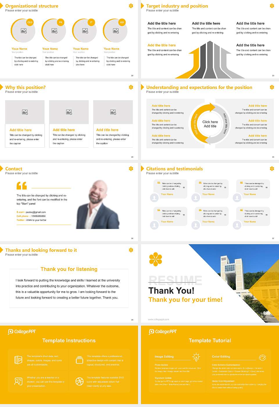 Sapporo City University Resume PPT Template16:9 ratio PPT effect preview image4