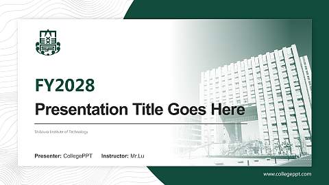 Shibaura Institute of Technology Academic Presentation/Research Findings Report PPT Template
