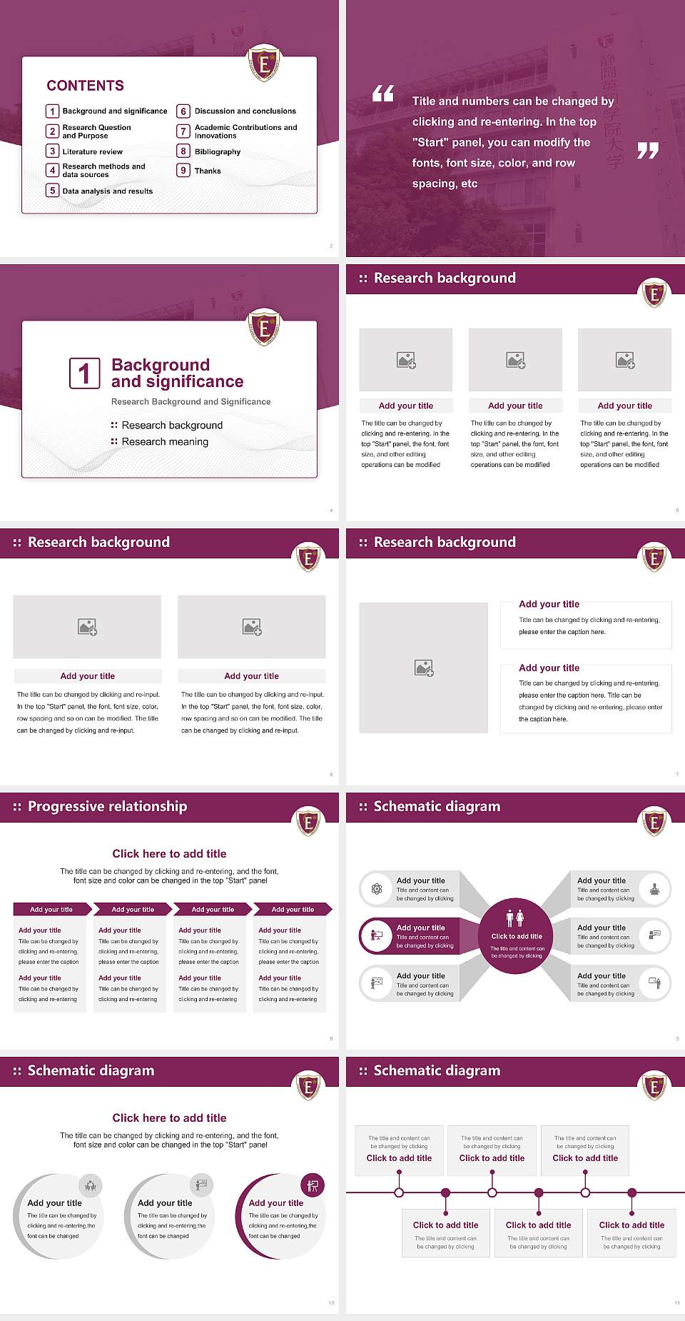 Shizuoka Eiwa Gakuin University Graduation Thesis Defense PPT Template4:3 ratio PPT effect preview image2