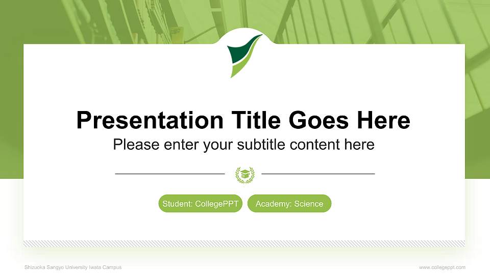 Shizuoka Sangyo University Iwata Campus National Scholarship Defense PPT Template16:9 ratio PPT effect preview image