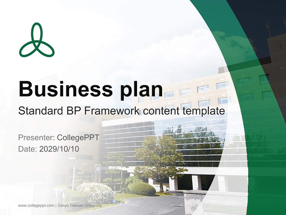Sanyo Gakuen University Competition/Entrepreneurship Contest PPT Template4:3 ratio PPT effect preview image9