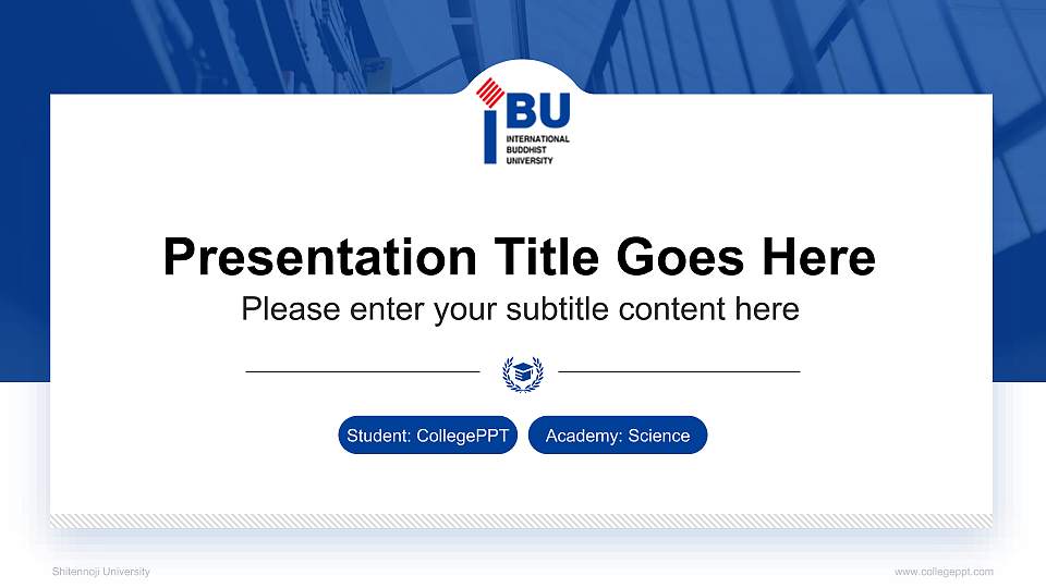 Shitennoji University National Scholarship Defense PPT Template16:9 ratio PPT effect preview image