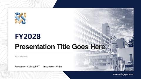 Shimane University Academic Presentation/Research Findings Report PPT Template