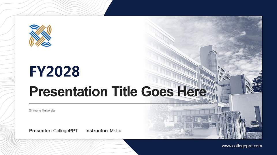 Shimane University Academic Presentation/Research Findings Report PPT Template16:9 ratio PPT effect preview image