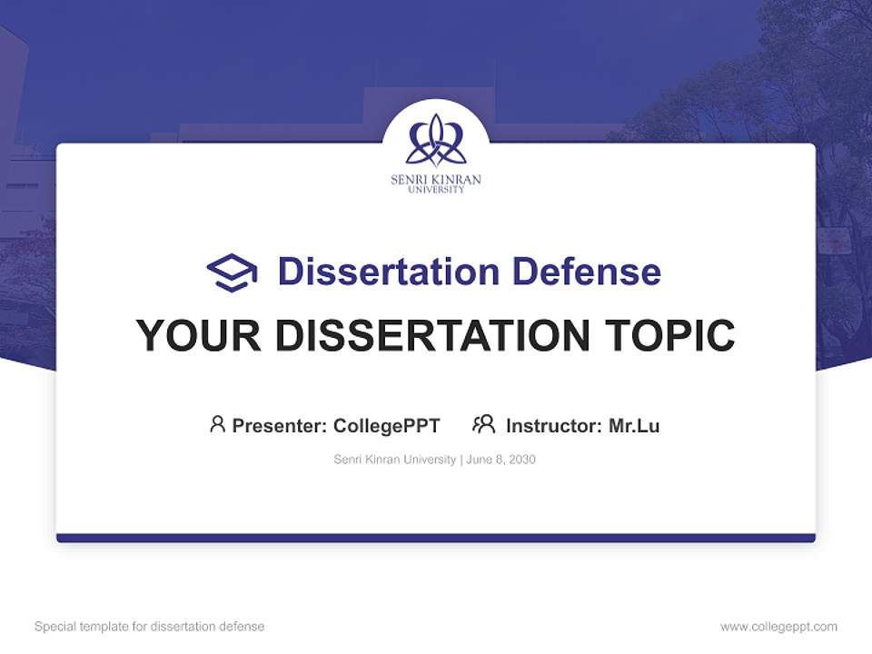 Senri Kinran University Graduation Thesis Defense PPT Template4:3 ratio PPT effect preview image7