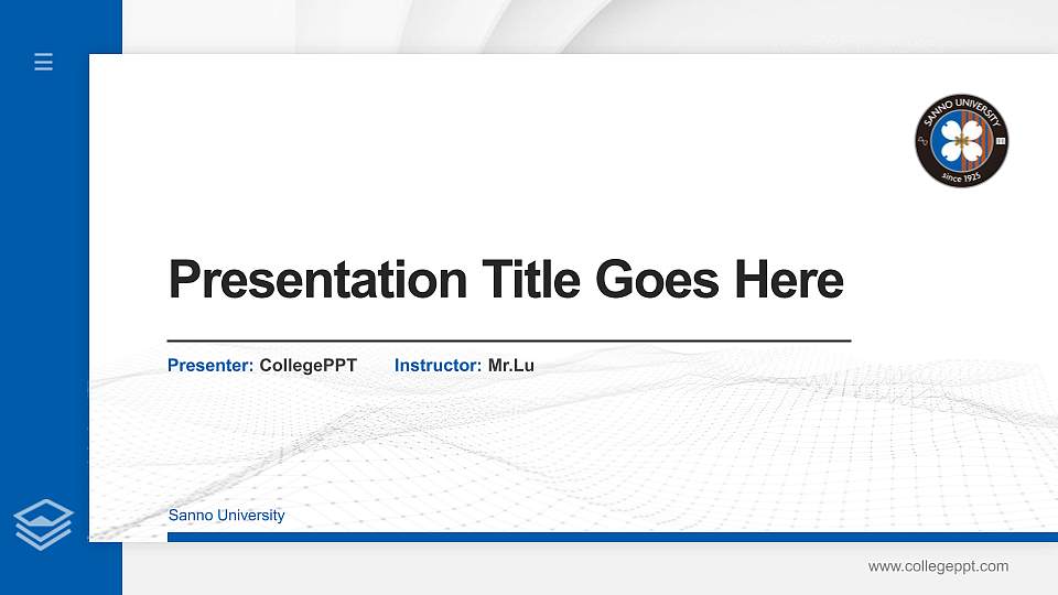 Sanno University Thesis Proposal/Graduation Defense PPT Template16:9 ratio PPT effect preview image