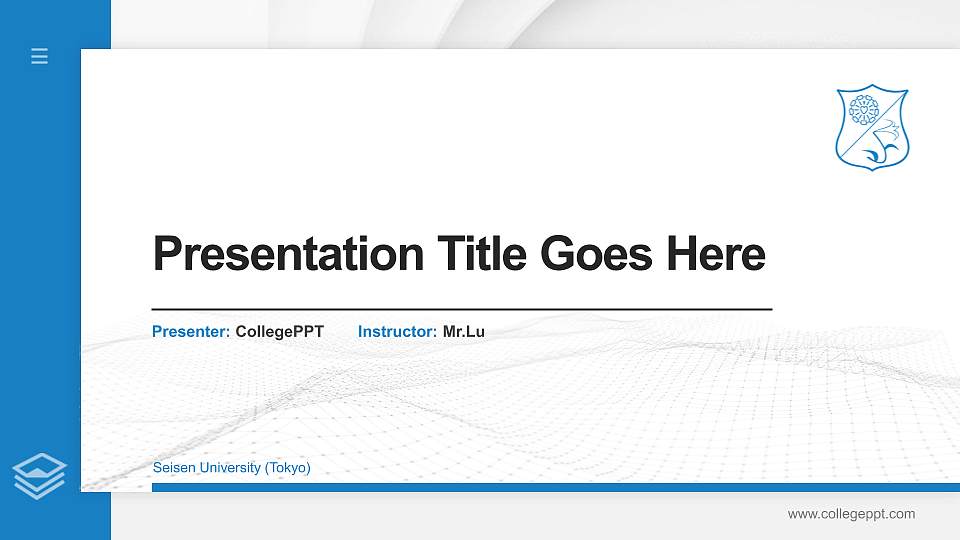 Seisen University (Tokyo) Thesis Proposal/Graduation Defense PPT Template16:9 ratio PPT effect preview image