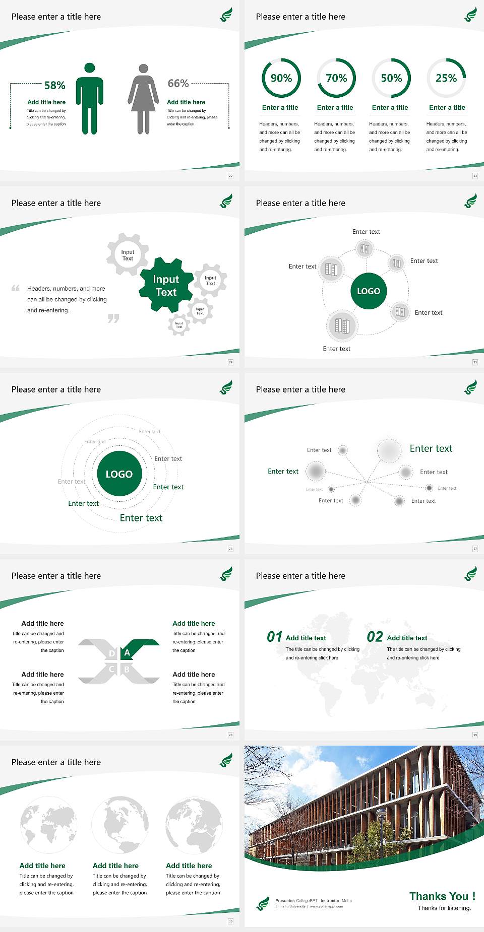 Shinshu University Course/Courseware Creation PPT Template4:3 ratio PPT effect preview image4