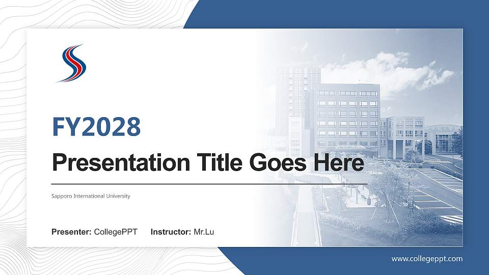 Sapporo International University Academic Presentation/Research Findings Report PPT Template16:9 ratio PPT effect preview image