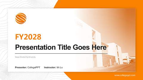 Sanyo-Onoda City University Academic Presentation/Research Findings Report PPT Template