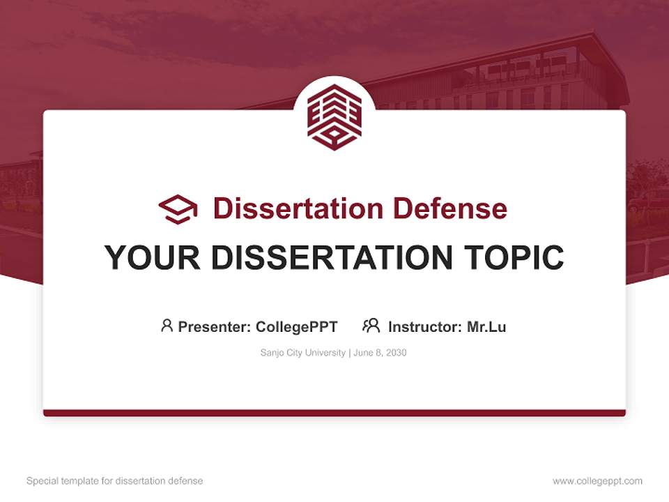 Sanjo City University Graduation Thesis Defense PPT Template4:3 ratio PPT effect preview image7