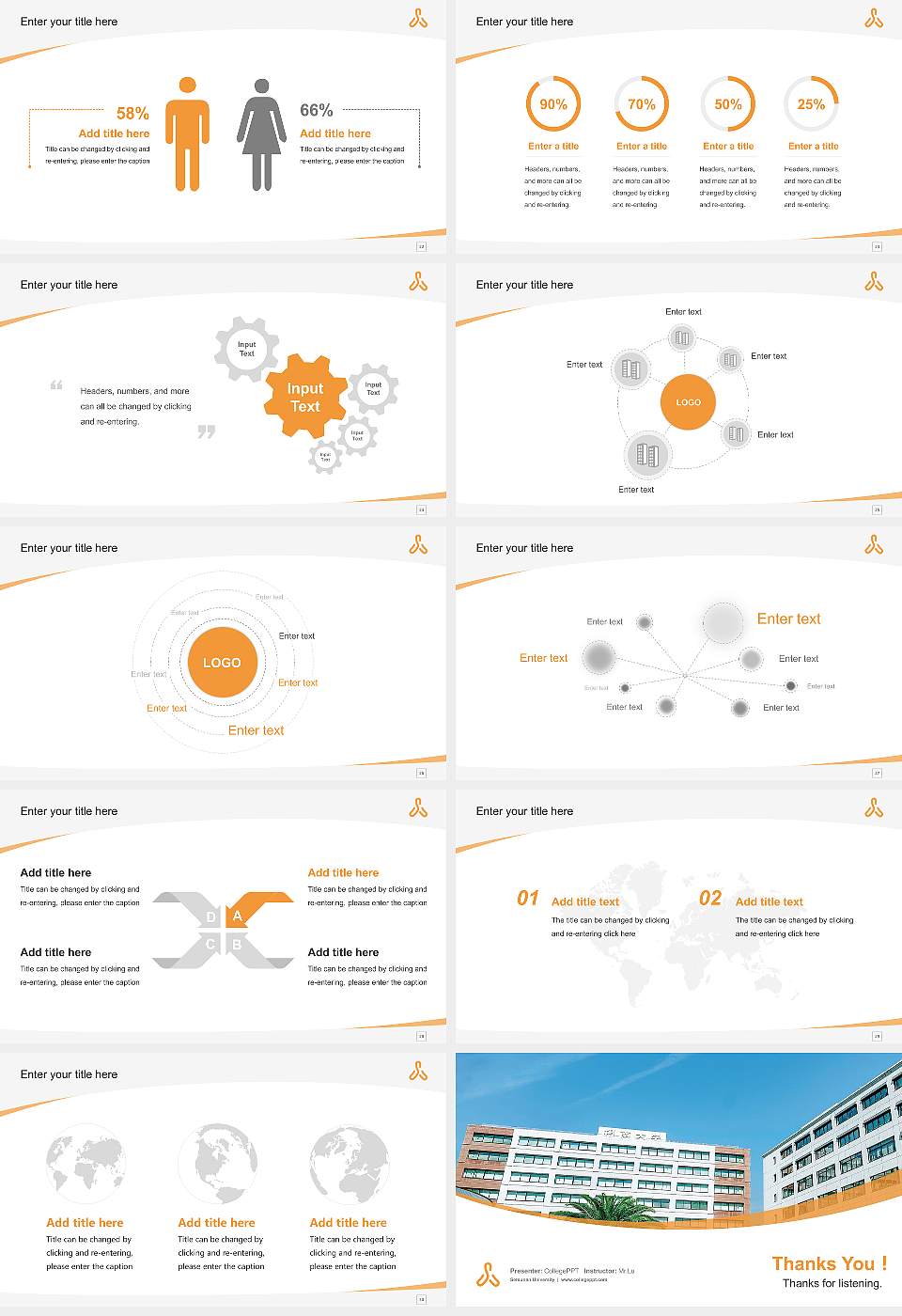 Setsunan University Course/Courseware Creation PPT Template16:9 ratio PPT effect preview image4