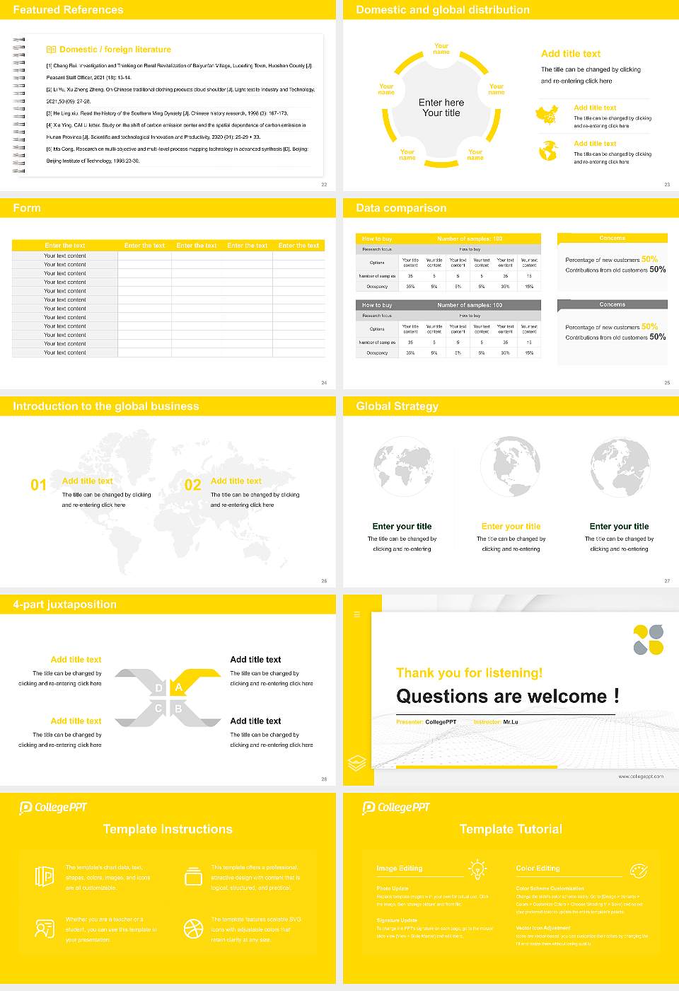 Sapporo Gakuin University Thesis Proposal/Graduation Defense PPT Template16:9 ratio PPT effect preview image4