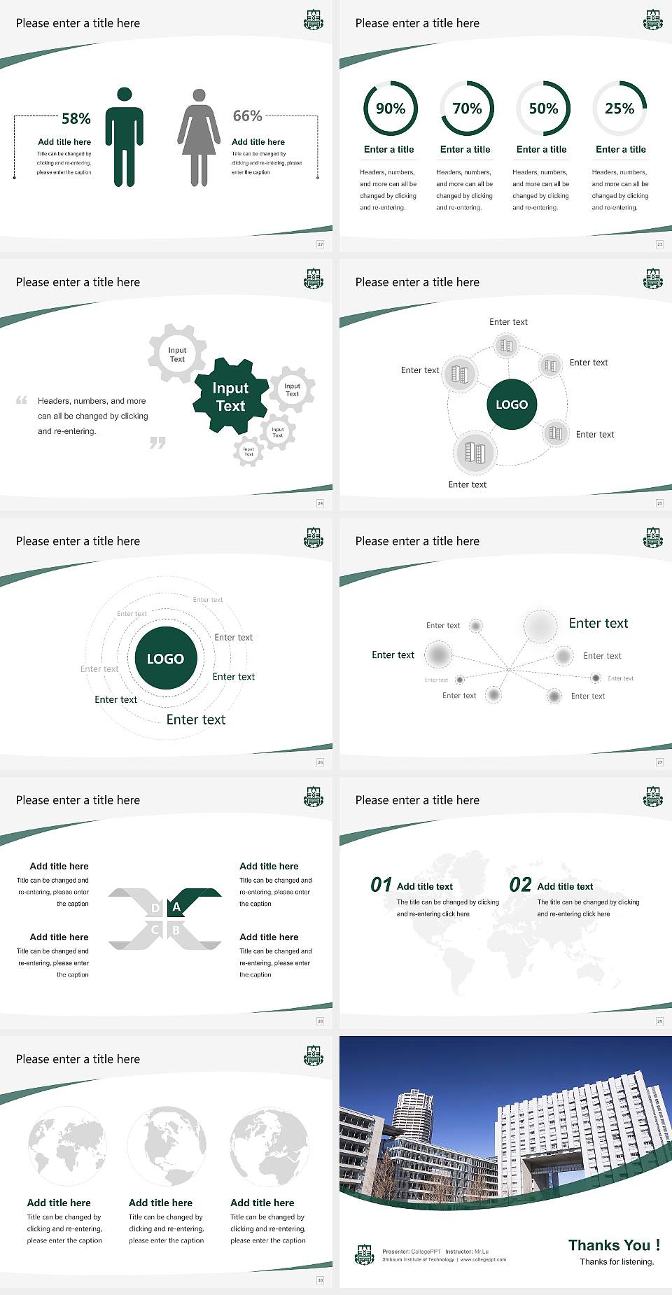 Shibaura Institute of Technology Course/Courseware Creation PPT Template4:3 ratio PPT effect preview image4
