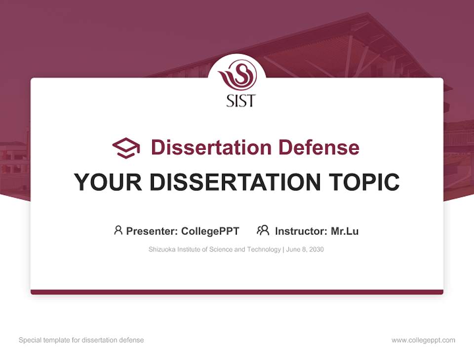 Shizuoka Institute of Science and Technology Graduation Thesis Defense PPT Template4:3 ratio PPT effect preview image7