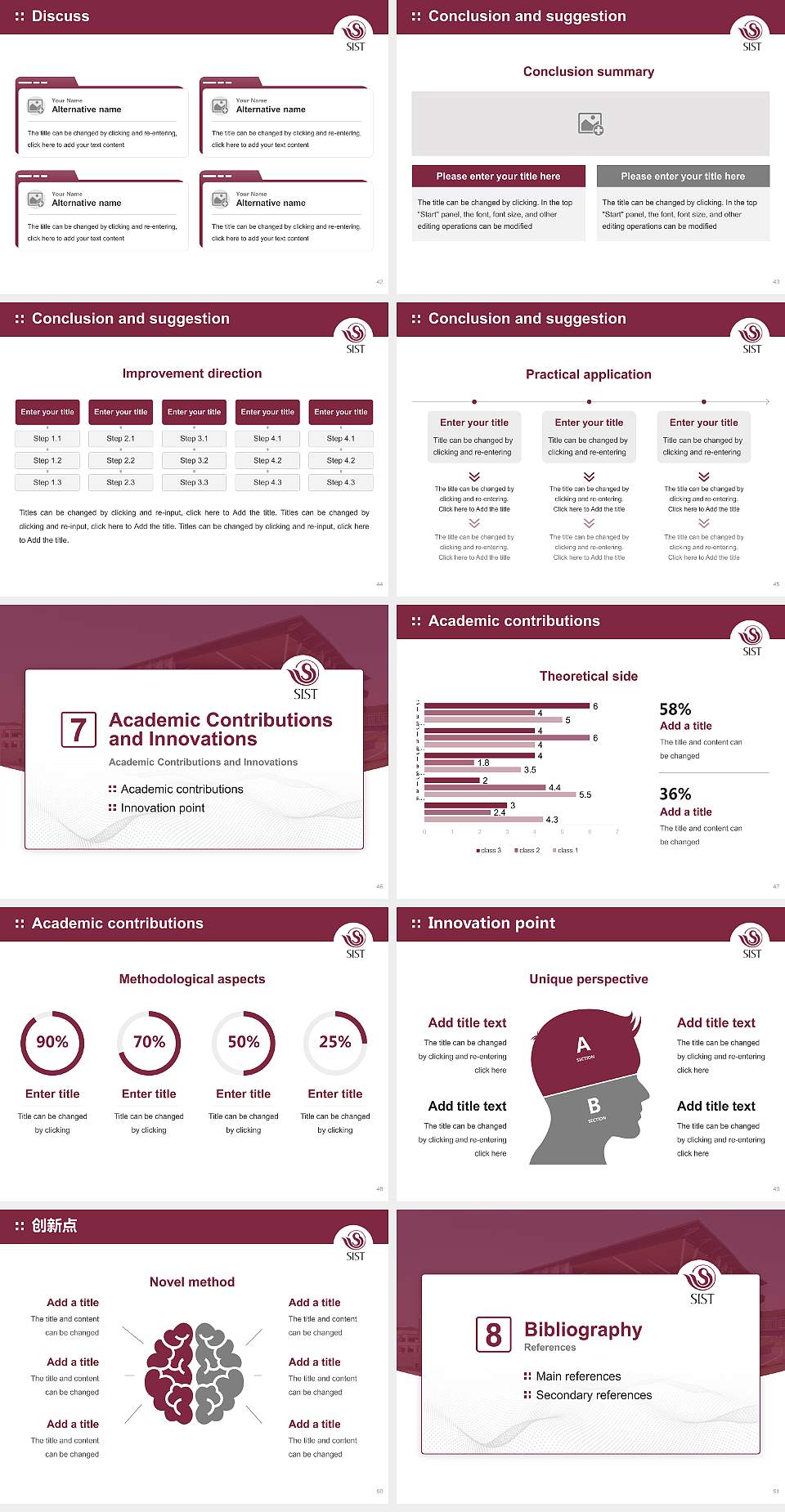 Shizuoka Institute of Science and Technology Graduation Thesis Defense PPT Template4:3 ratio PPT effect preview image6