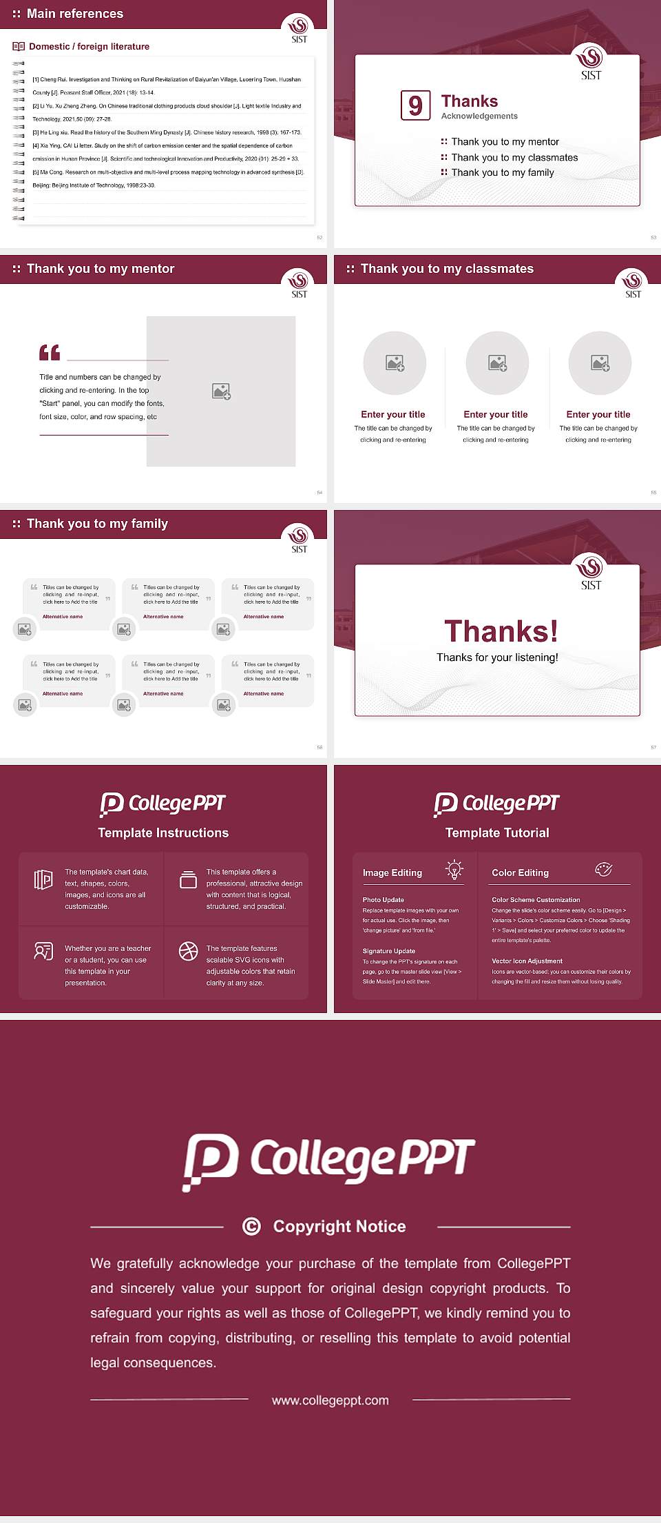 Shizuoka Institute of Science and Technology Graduation Thesis Defense PPT Template4:3 ratio PPT effect preview image7
