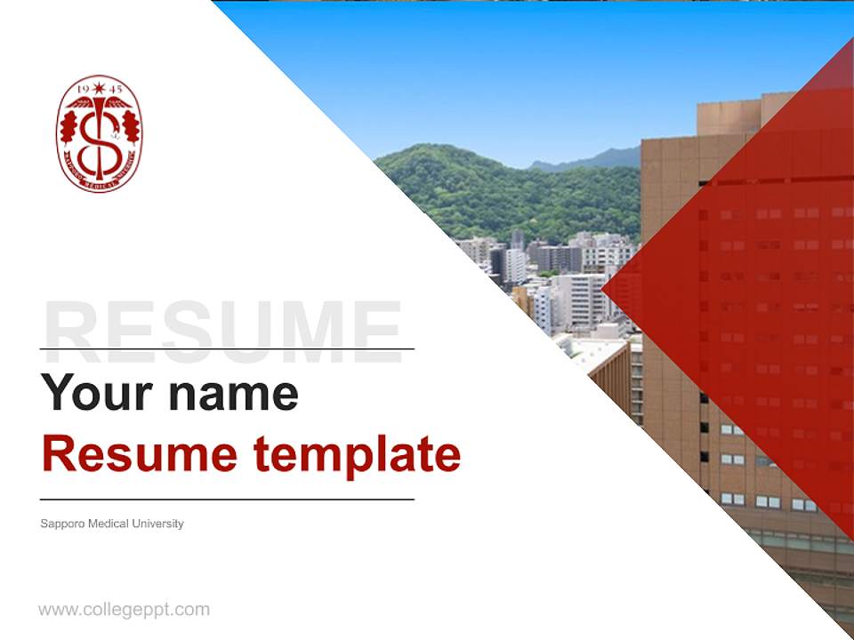Sapporo Medical University Resume PPT Template4:3 ratio PPT effect preview image5