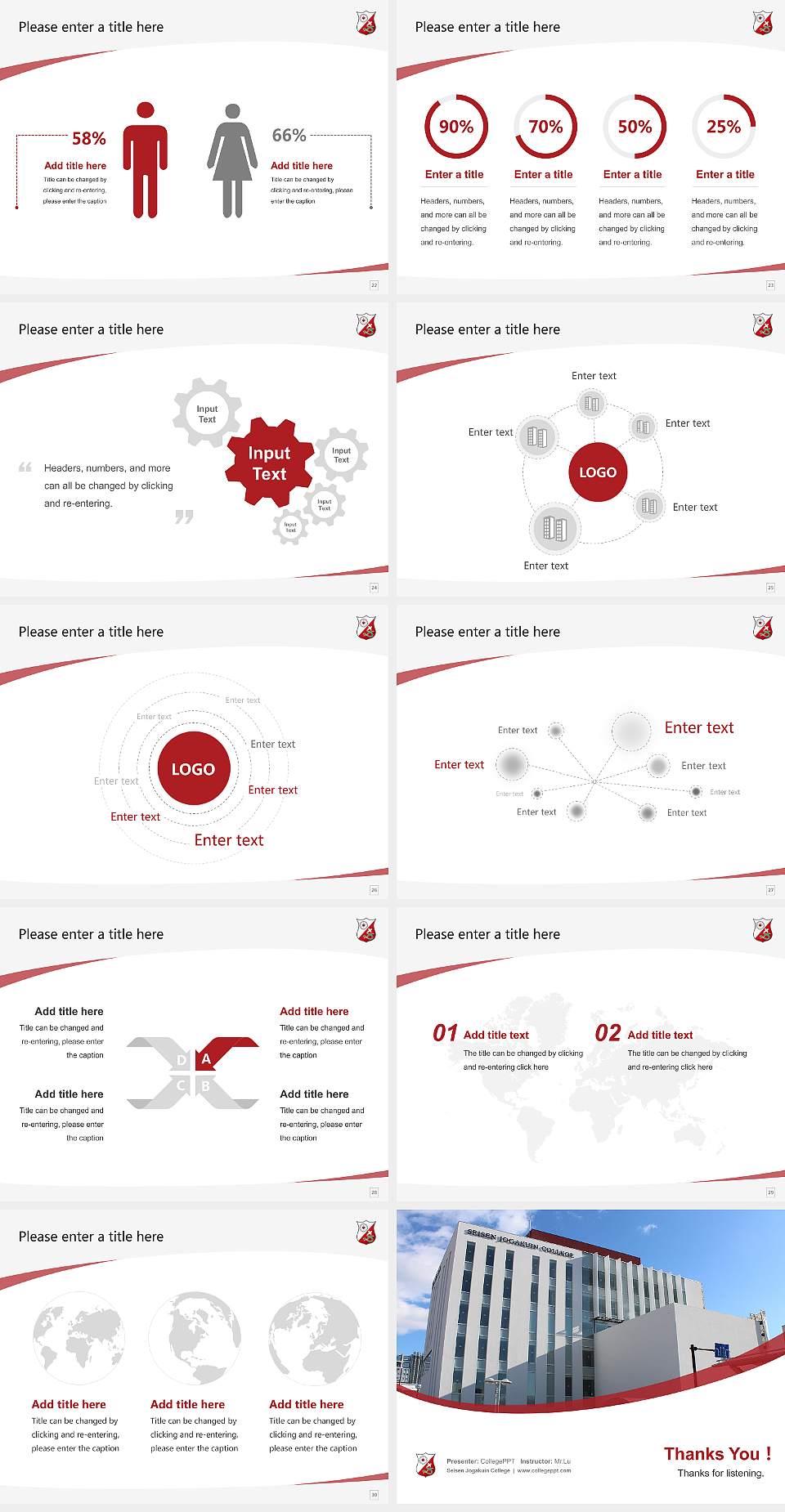 Seisen Jogakuin College Course/Courseware Creation PPT Template4:3 ratio PPT effect preview image4