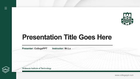 Shibaura Institute of Technology Thesis Proposal/Graduation Defense PPT Template