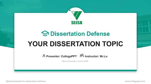Seisa University Graduation Thesis Defense PPT Template
