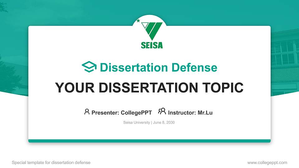 Seisa University Graduation Thesis Defense PPT Template16:9 ratio PPT effect preview image
