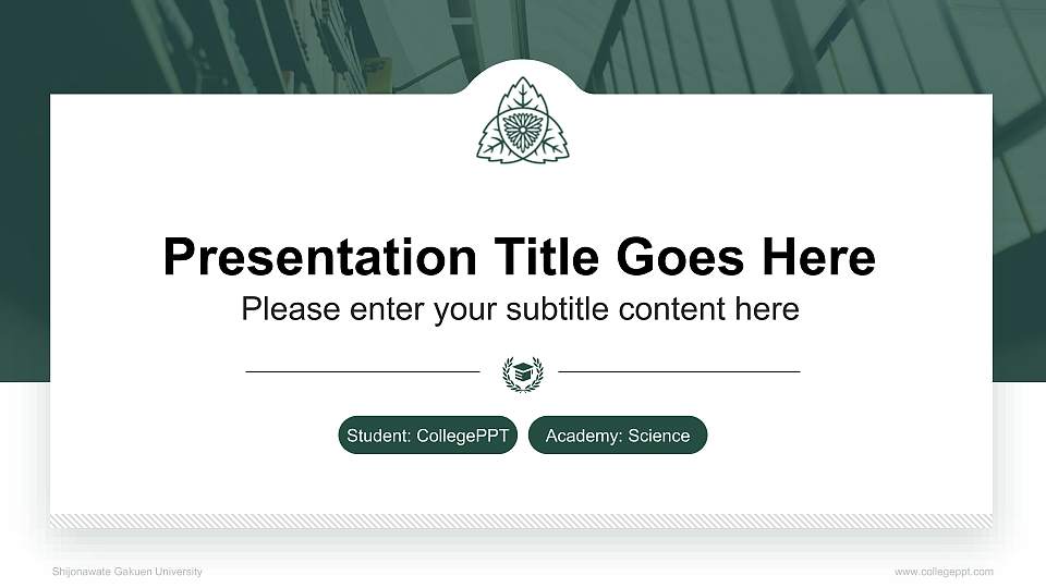 Shijonawate Gakuen University National Scholarship Defense PPT Template16:9 ratio PPT effect preview image1