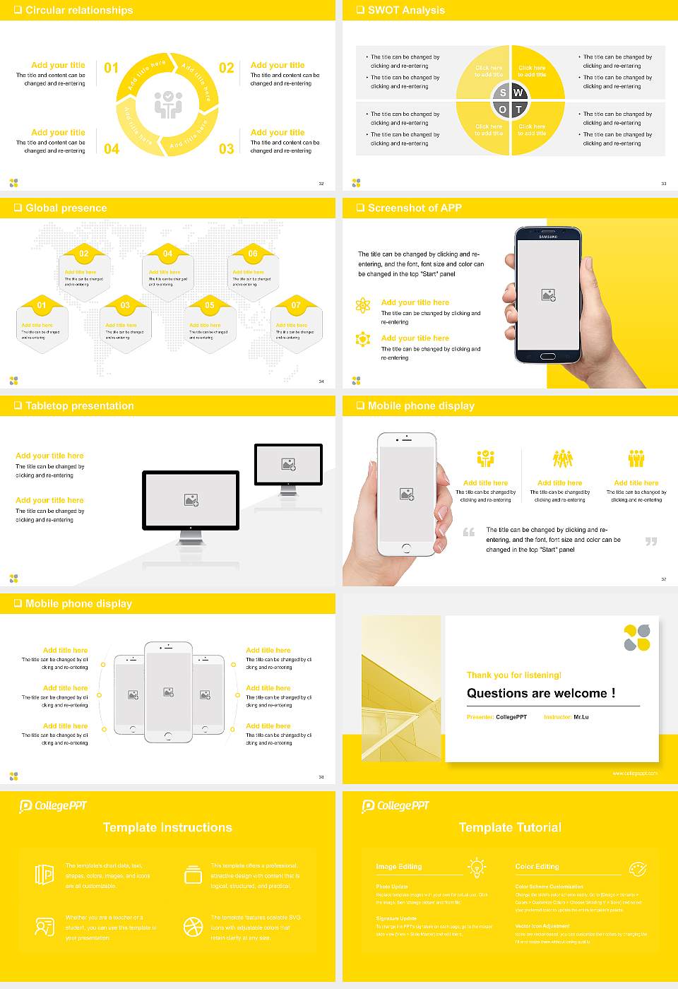 Sapporo Gakuin University General PPT Template16:9 ratio PPT effect preview image5
