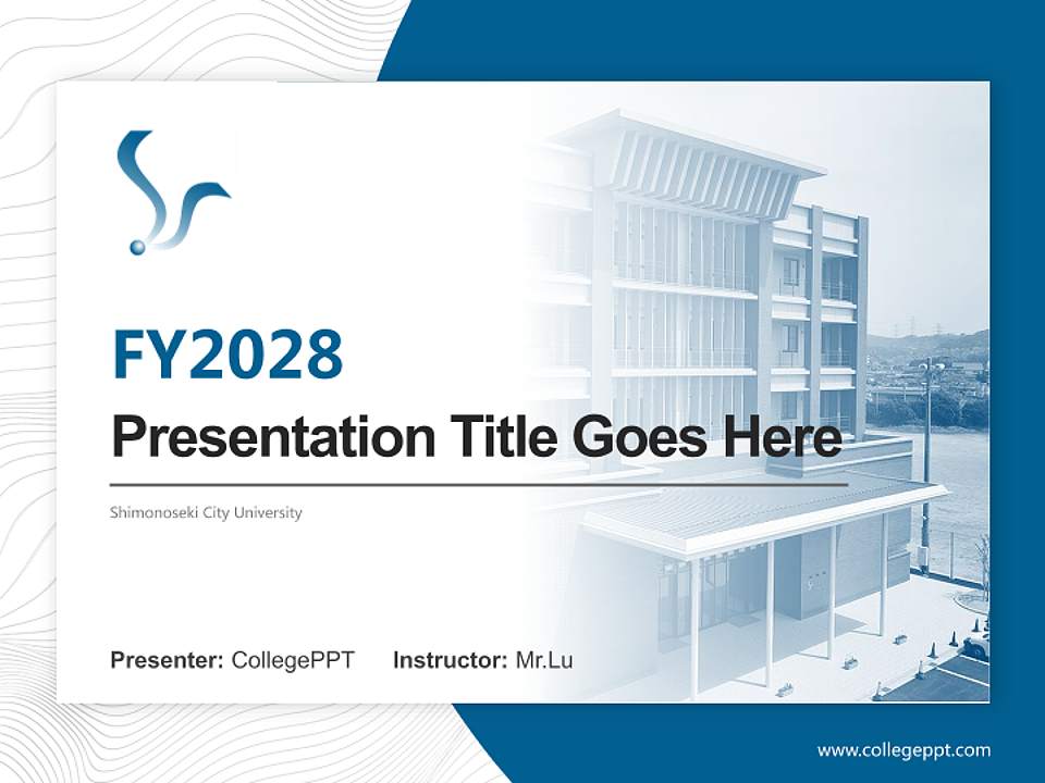 Shimonoseki City University Academic Presentation/Research Findings Report PPT Template4:3 ratio PPT effect preview image5