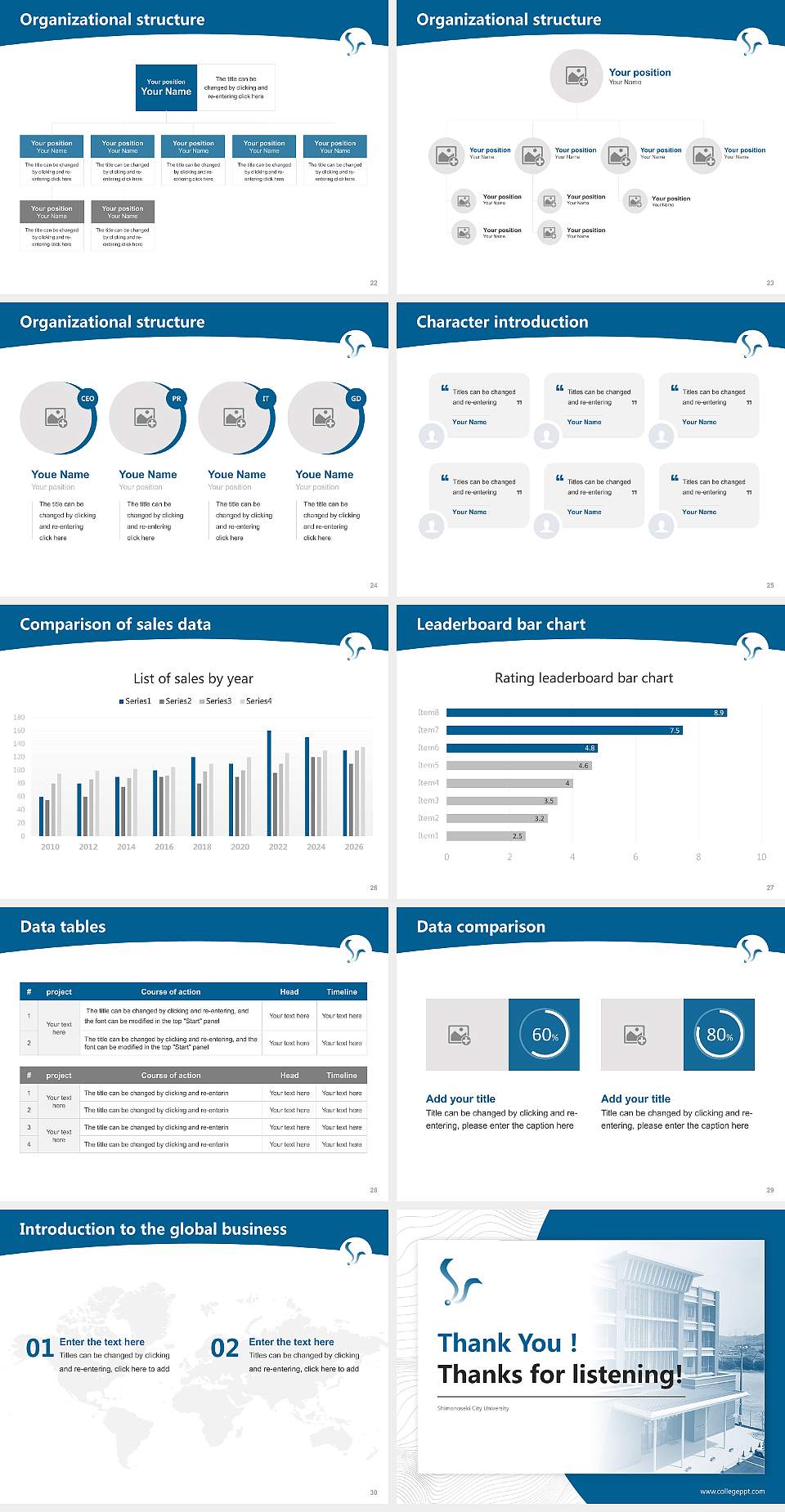 Shimonoseki City University Academic Presentation/Research Findings Report PPT Template4:3 ratio PPT effect preview image4