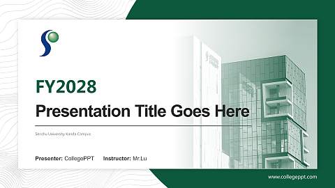 Senshu University Kanda Campus Academic Presentation/Research Findings Report PPT Template