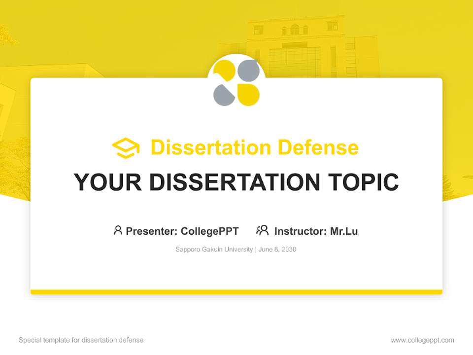 Sapporo Gakuin University Graduation Thesis Defense PPT Template4:3 ratio PPT effect preview image7