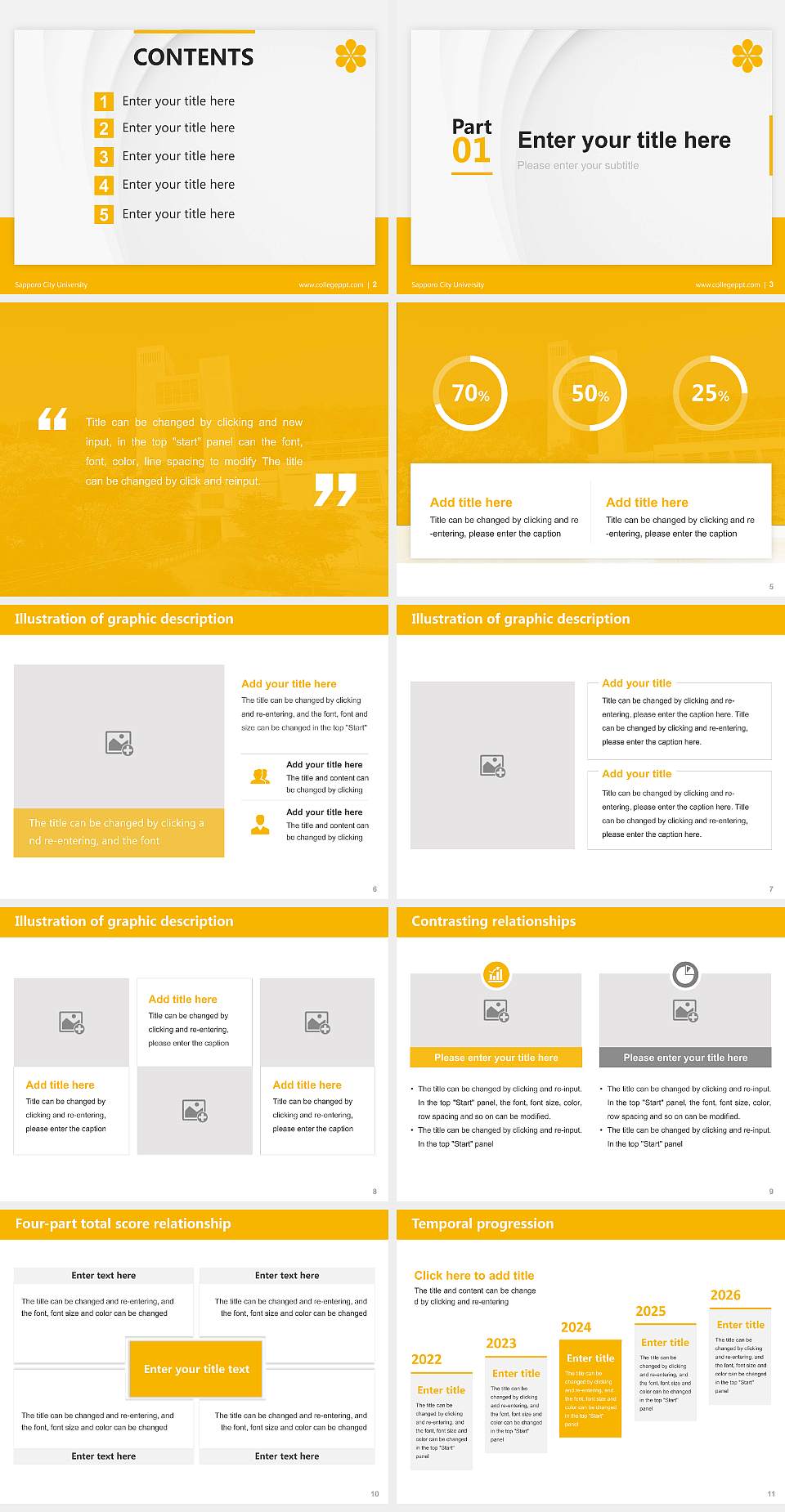 Sapporo City University Thesis Proposal/Graduation Defense PPT Template4:3 ratio PPT effect preview image2