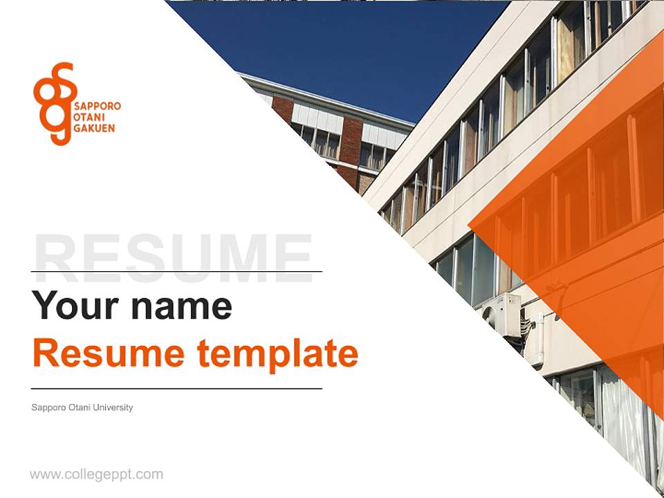 Sapporo Otani University Resume PPT Template4:3 ratio PPT effect preview image5