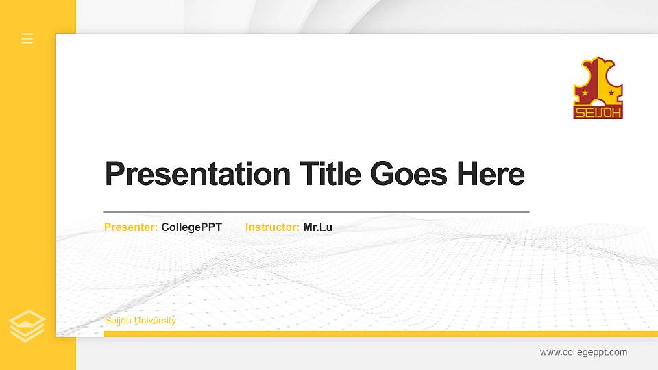 Seijoh University Thesis Proposal/Graduation Defense PPT Template16:9 ratio PPT effect preview image