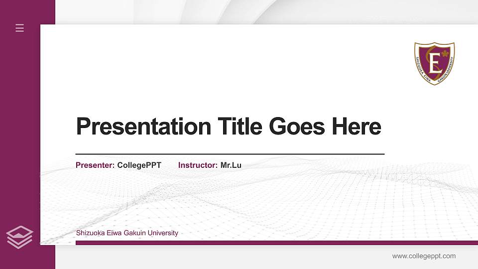 Shizuoka Eiwa Gakuin University Thesis Proposal/Graduation Defense PPT Template16:9 ratio PPT effect preview image