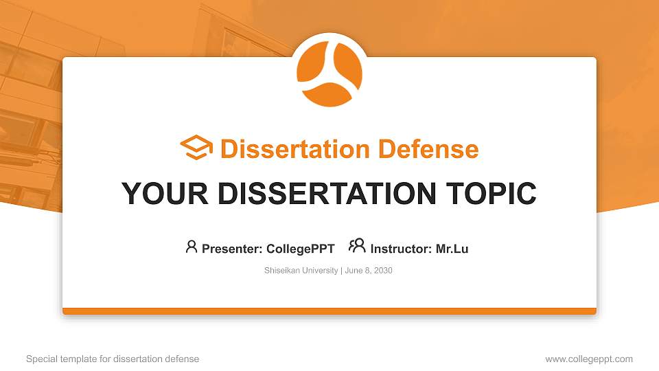 Shiseikan University Graduation Thesis Defense PPT Template16:9 ratio PPT effect preview image1