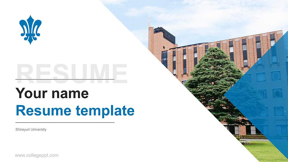 Shirayuri University Resume PPT Template16:9 ratio PPT effect preview image